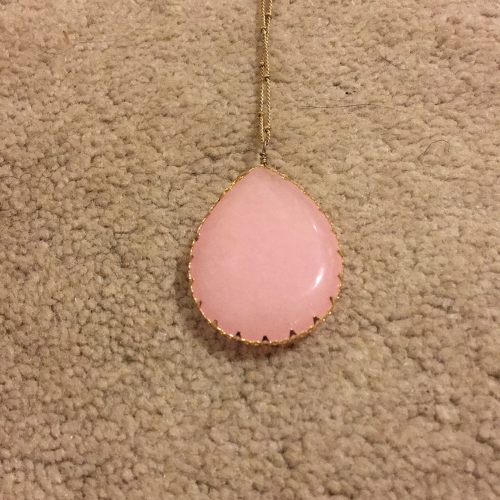 Pink Teardrop Necklace